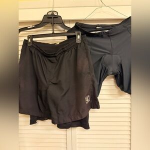 2 Pair Canari Men’s M Black Padded Cycling Shorts
